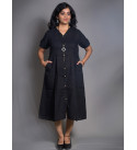 Black Half sleeves  Long Dress 