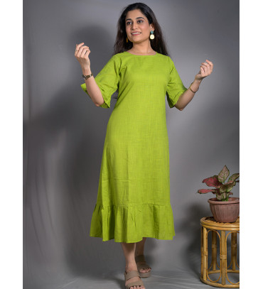 Parrot green frill l...