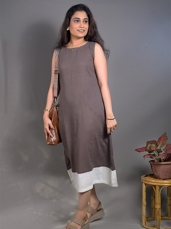 Grey Patch long Dress 