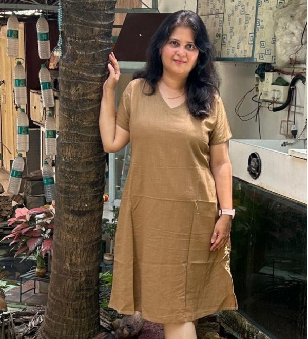Beige Shift Dress
