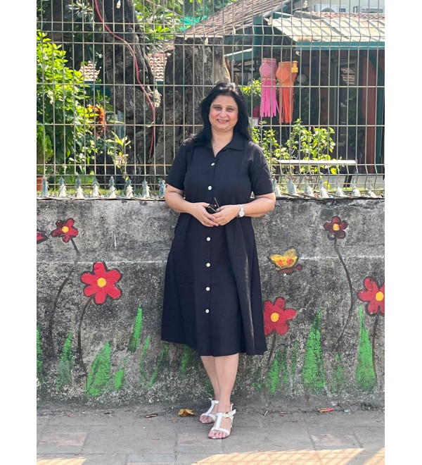 Black Shirt Pattern Long Dress