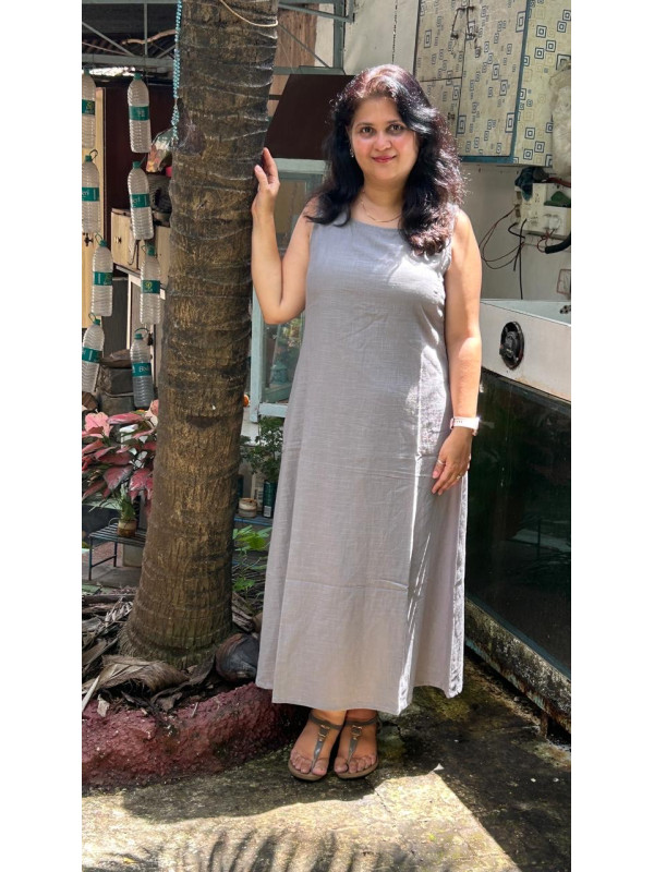 Grey Sleeveless long Dress