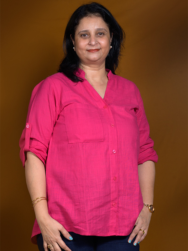 Stand collar Rani Pink