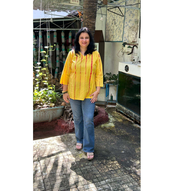 Shibori Yellow SHORT TOP 